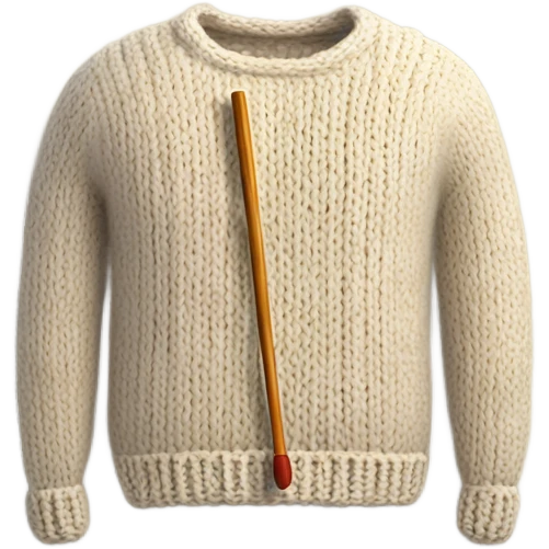 half knit sweater with knitting needles emoji