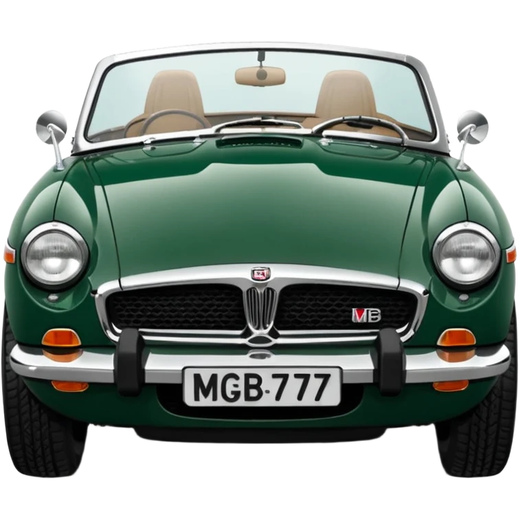 1977 Mgb roadster British racing green chrome bumper buiscit interior emoji