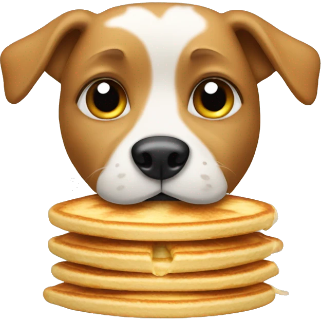 Dog eating pancakes emoji