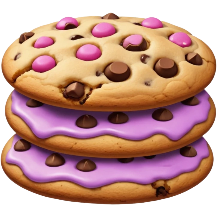 Soft, doughy chocolate chip cookies emoji