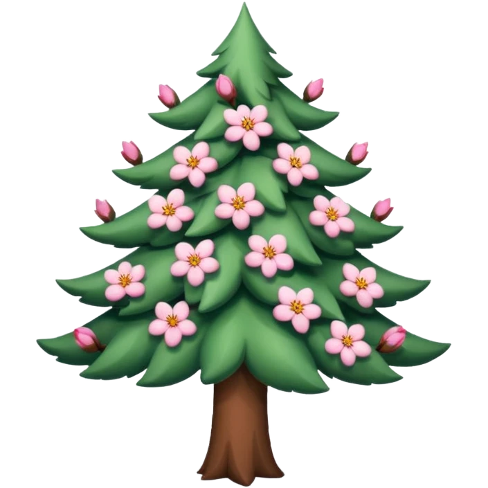 sapin avec fleurs de cerisier emoji
