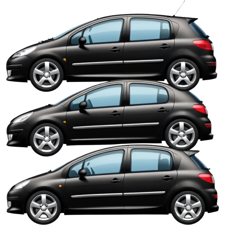 Siyah peugeot 307 yandan emoji