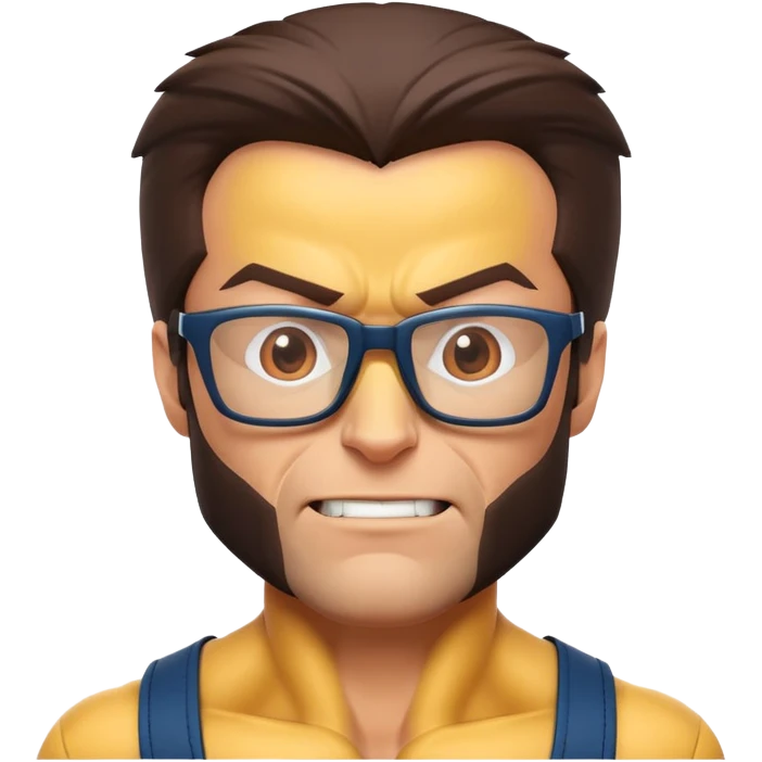 Wolverine with glasses emoji