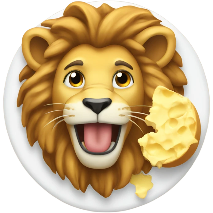 Lion eating scrambled eggs  emoji