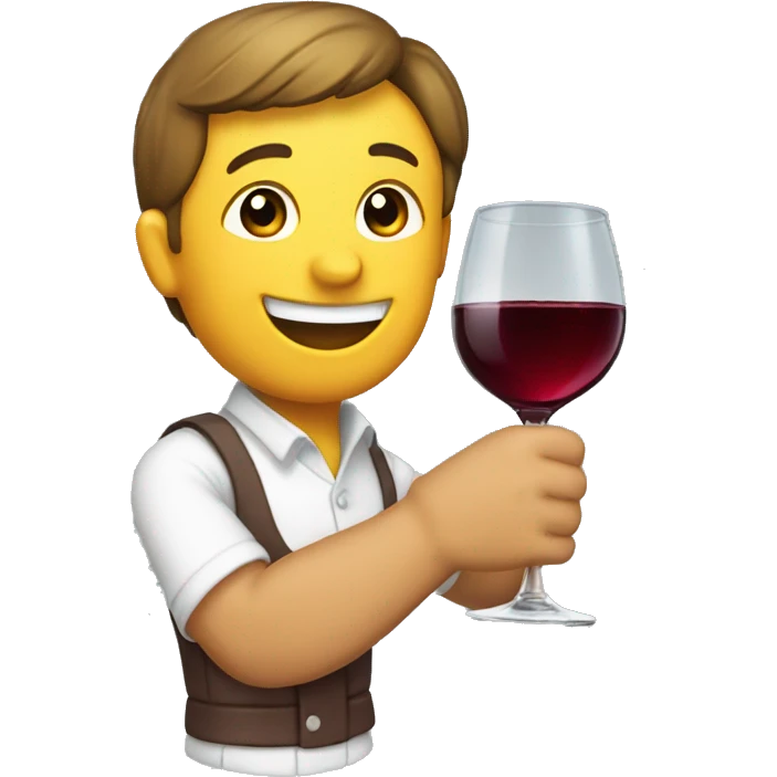 Drinking wine from decanter emoji