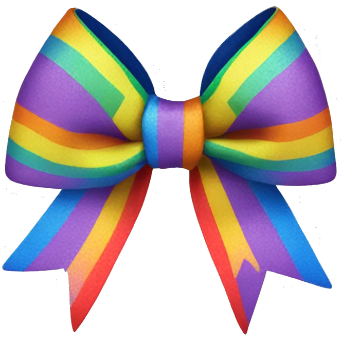 Rainbow preppy bow emoji