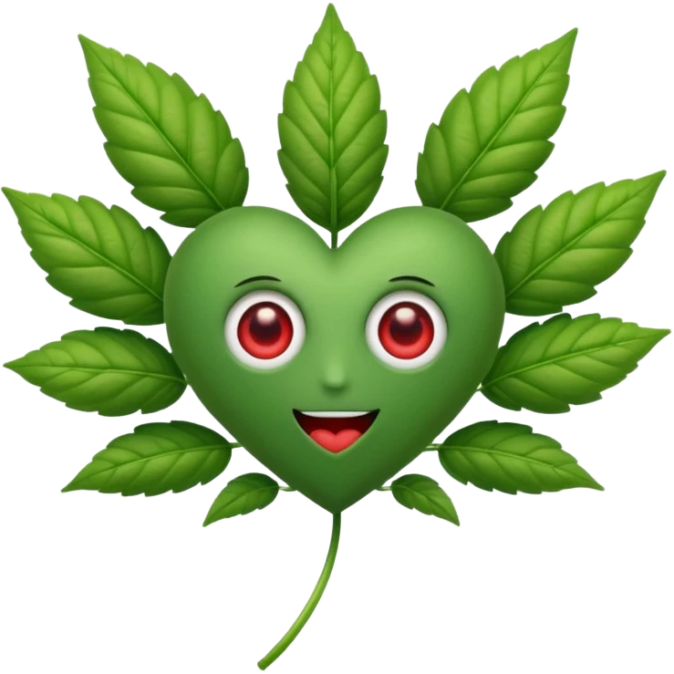 Weed plant heart eye emoji  emoji