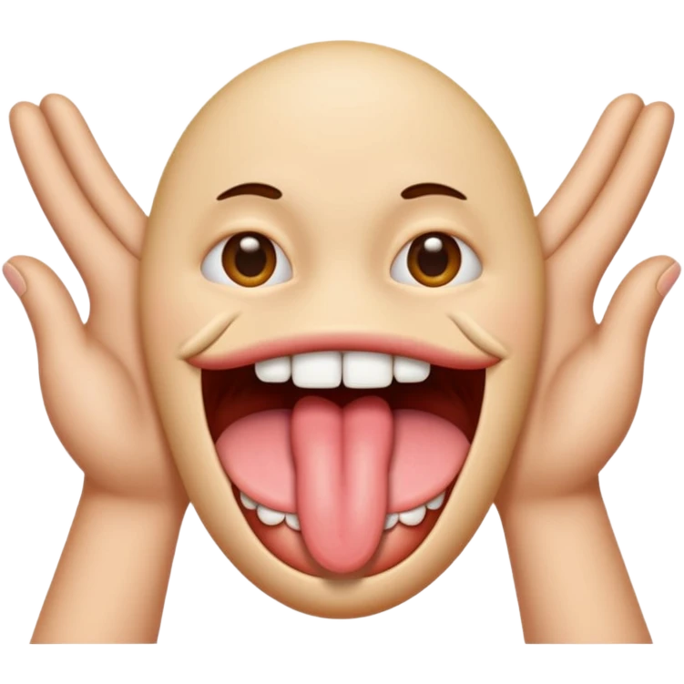 Tongue with hands on the side emoji