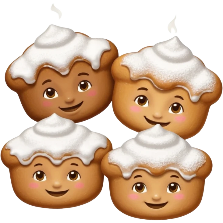 beignets with faces emoji