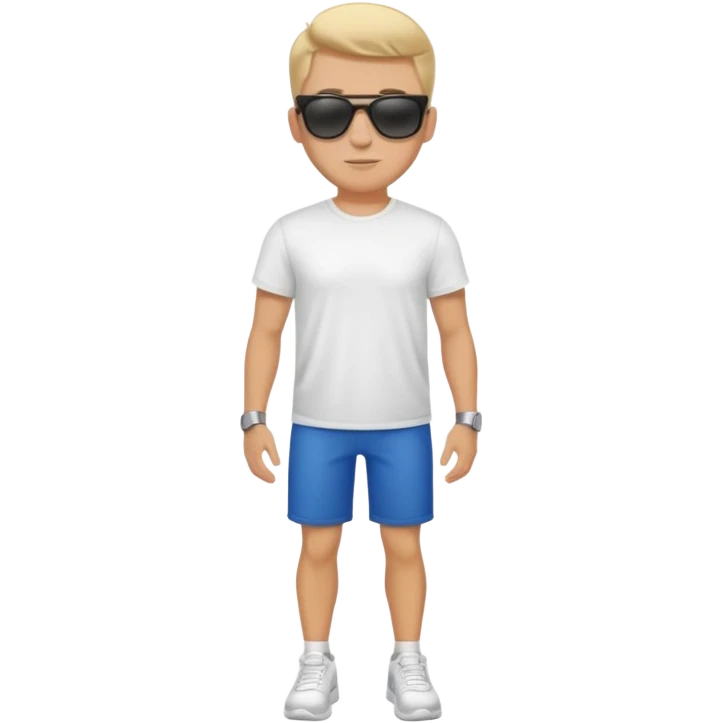 white male model wearing sunglasses full body emoji