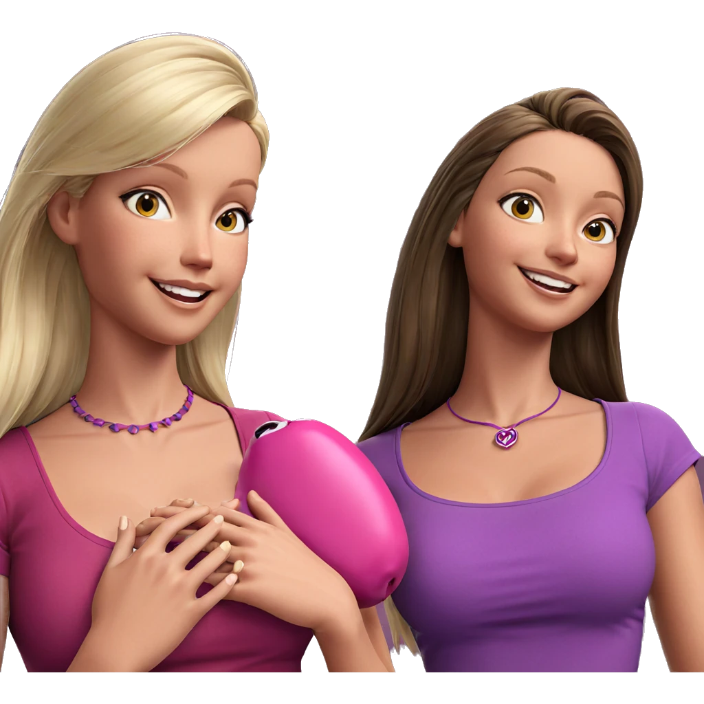 smiling girls with long hair emoji