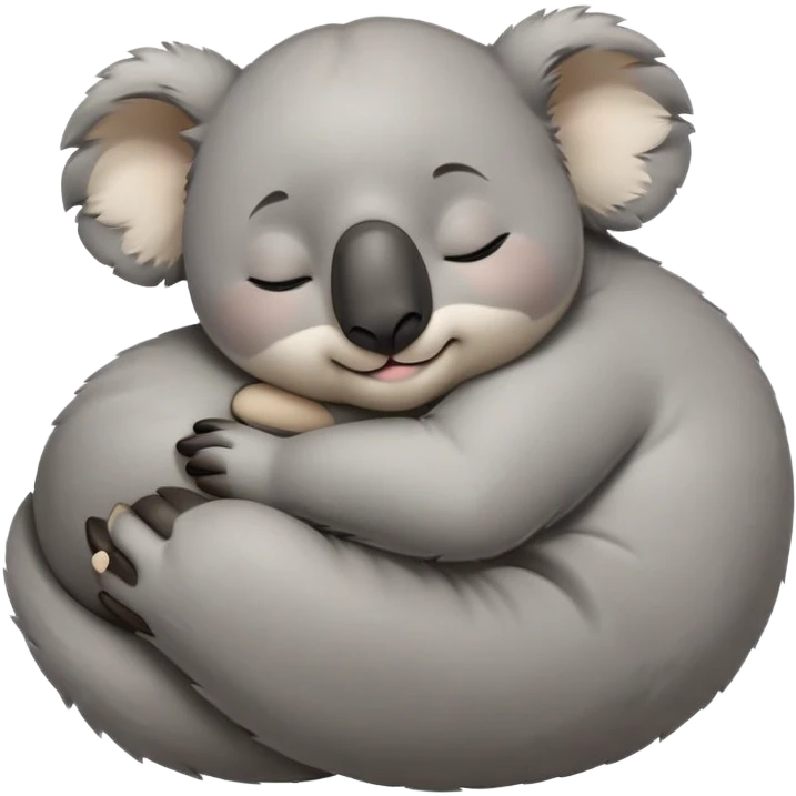 meme-worthy-cute-sleeping-koala-portrait-emoji,-head-resting-peacefully-with-a-contented-smile,-showcasing-a-cuddly-build-and-a-luxuriously-soft-grey-fur,-eyes-closed-in-a-serene,-restful-snooze,-simplified-yet-hilariously-adorable-features,-sleeping cute emoji