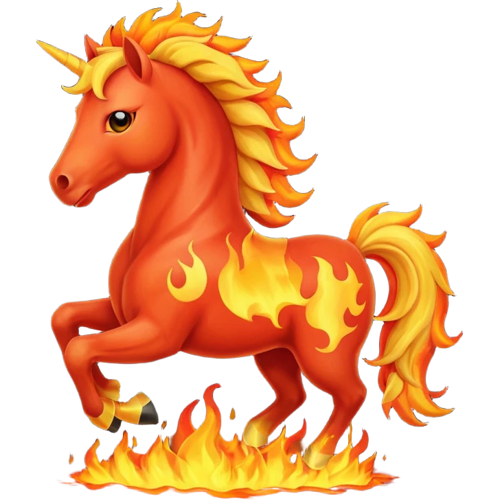 fire horse emoji to push notification . more fire on the horse look like red fire horse emoji