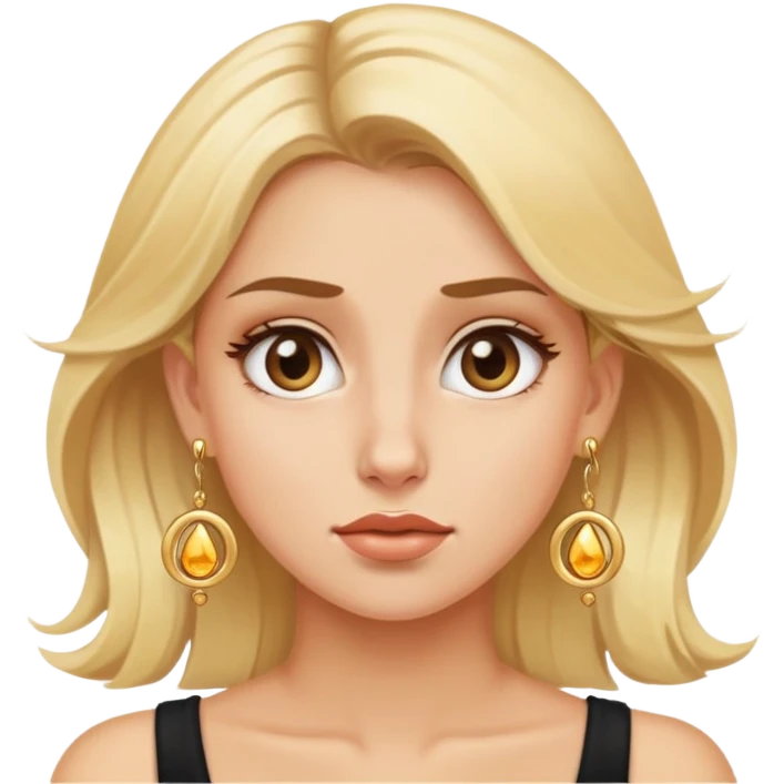 a blonde girl with golden earrings rolls her eyes emoji