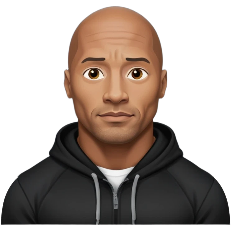 dwayne johnson with black hoodie emoji