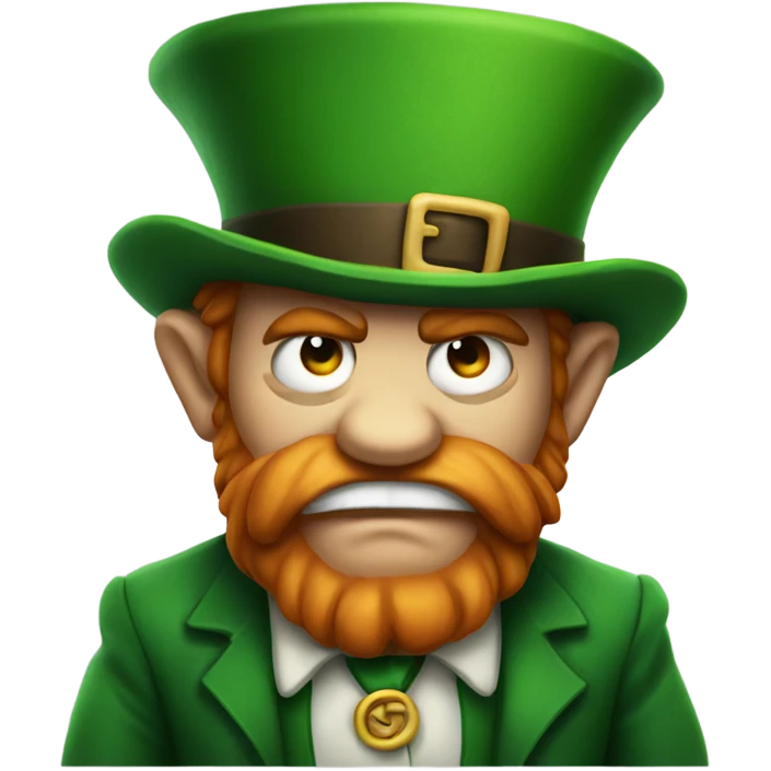 angry leprechaun with his arms crossed emoji