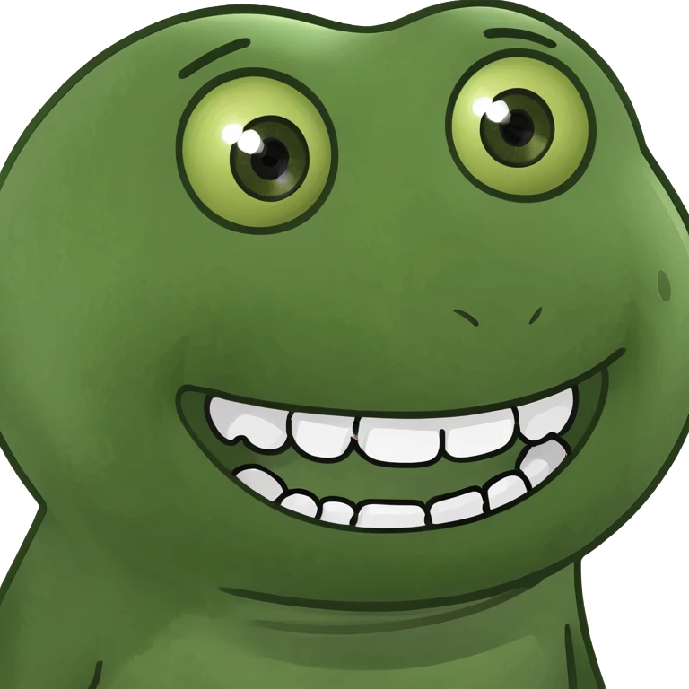 Emoji with smile with only top teeth and big eyes  emoji