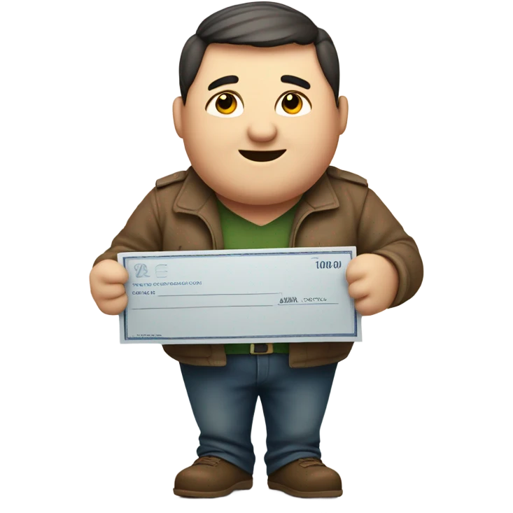 fat guy with cheque emoji