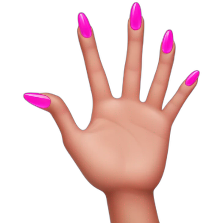 hand in claw position with long neon-pink nails emoji