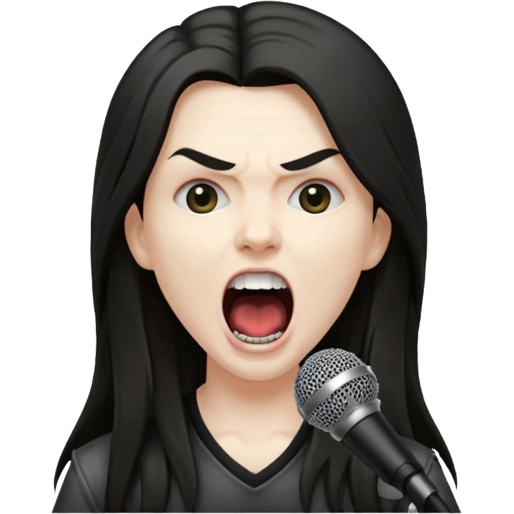 metal musician, screaming with mirophone emoji