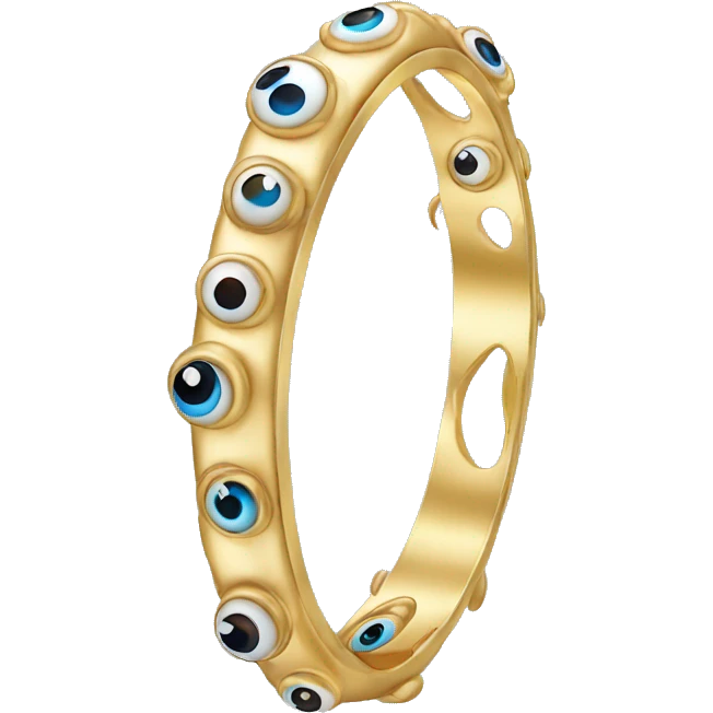 very thin gold bangle ring studded with eyeballs emoji