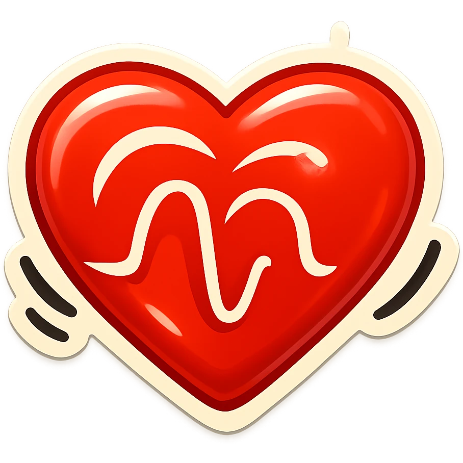 Wall’s ice cream logo heart, red and white, smooth lines, animated pulse, no text, sticker for presentation emoji