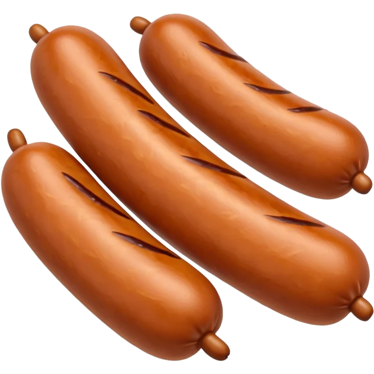 Three sausages linked together in the ends.
Apple emoji style emoji