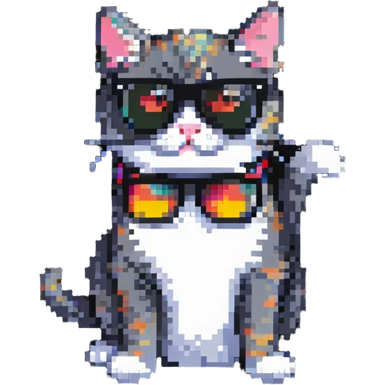 playful cat wearing sunglasses emoji