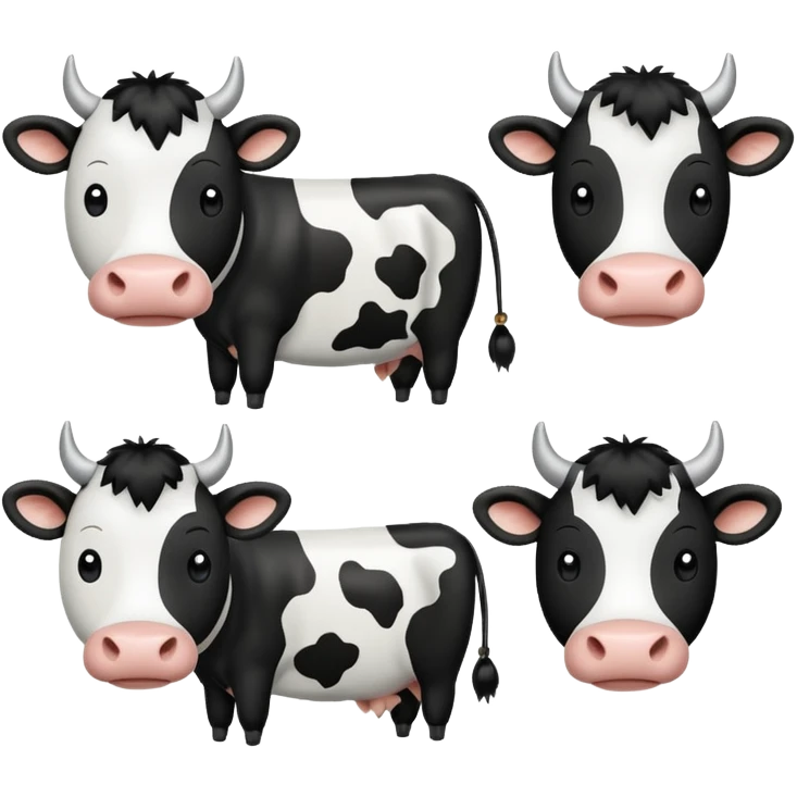 Brushes with cow print  emoji