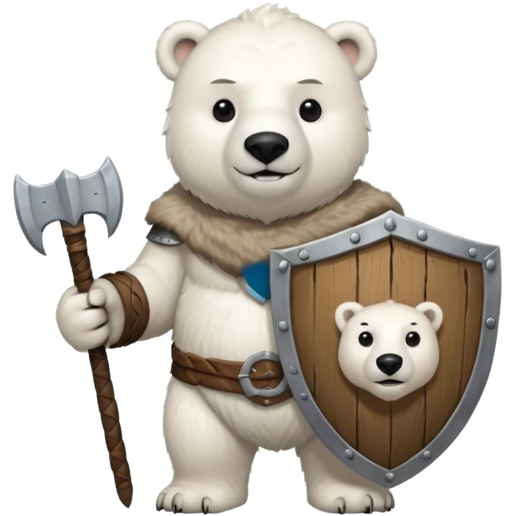 Polar Bear viking hold shield emoji