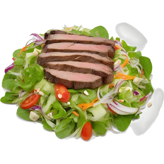 Thai Steak salad on a plate emoji