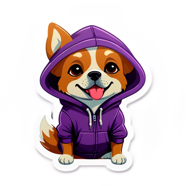Dog wearing hoodie emoji