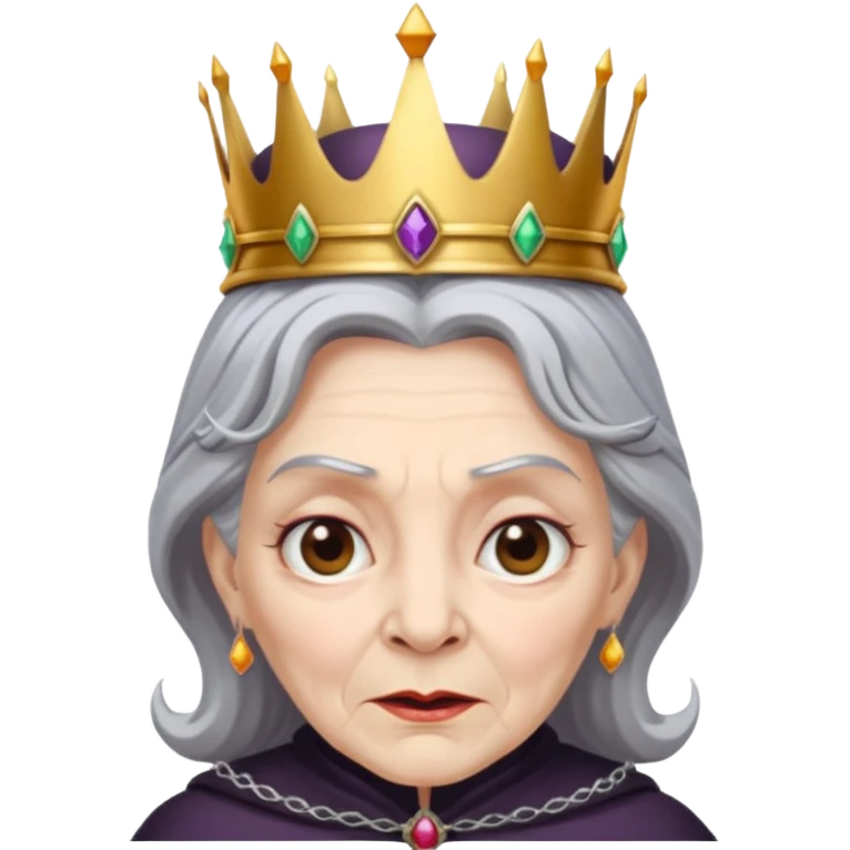 evil old witch with crown emoji