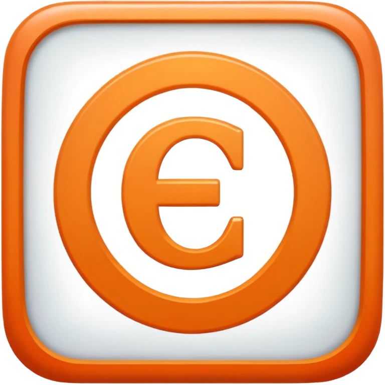 make me an emoji of the letter E from etsy no background high def orange square witha white E in the center with a times new roman looking font emoji