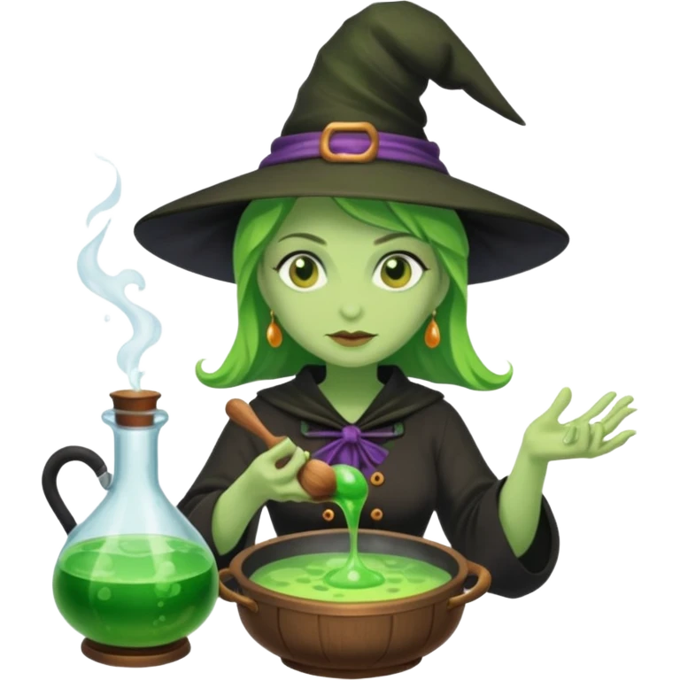 green witch cooking potion emoji