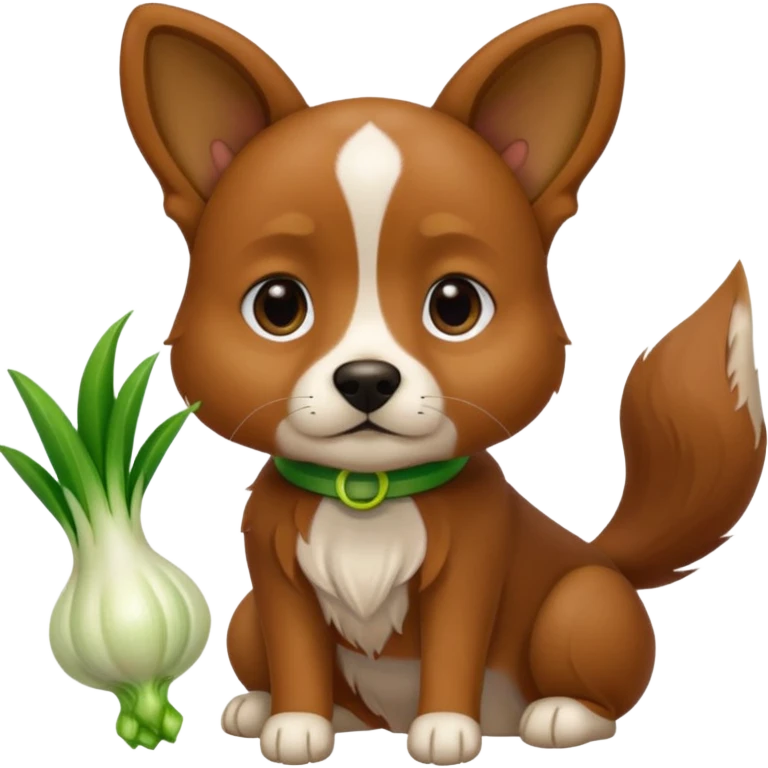 Dog with green onion emoji