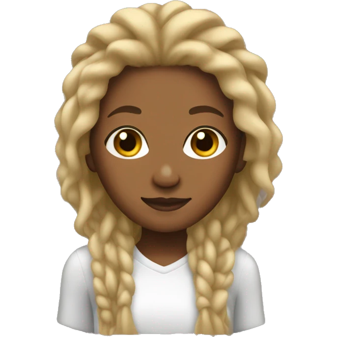 Brown skinned girl with blond dreadlocks emoji