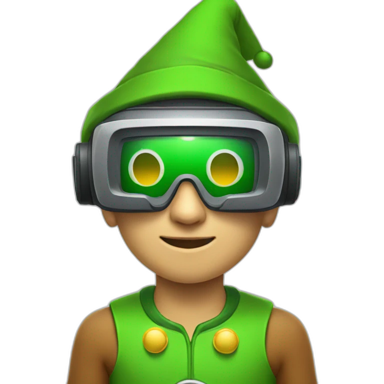 Elf playing in vr headset full body emoji