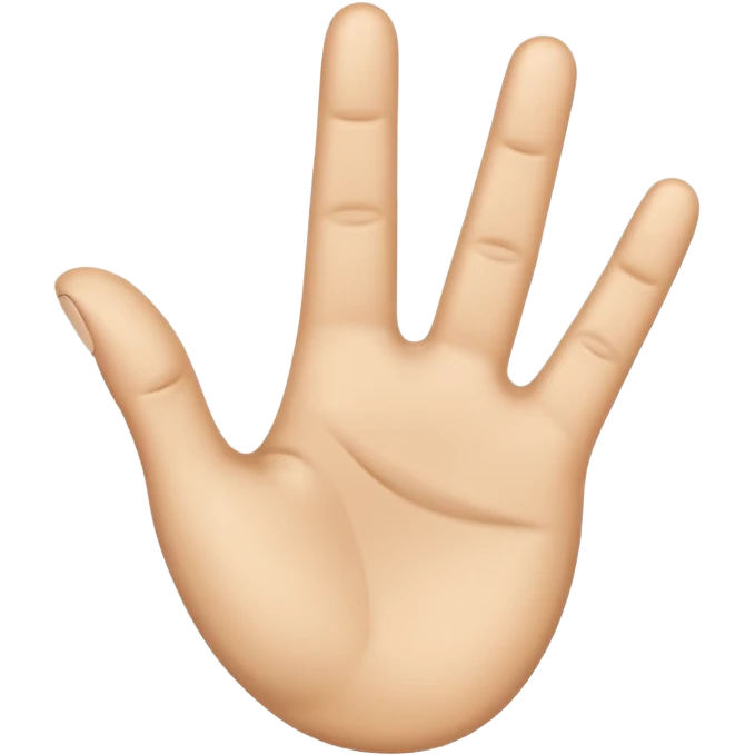 3 doigts levés et collés d’une main beige  emoji