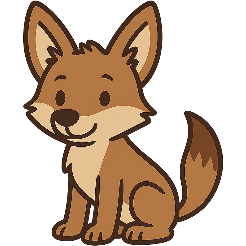 flat toon coyote pup emoji