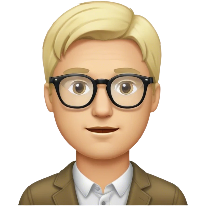 Blonde man with glasses, singer emoji