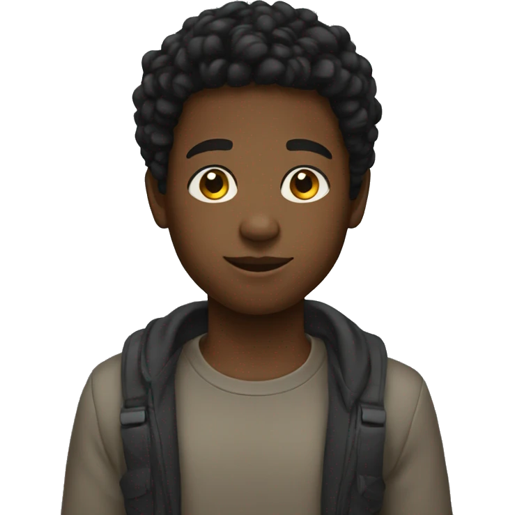 bold young black boy emoji