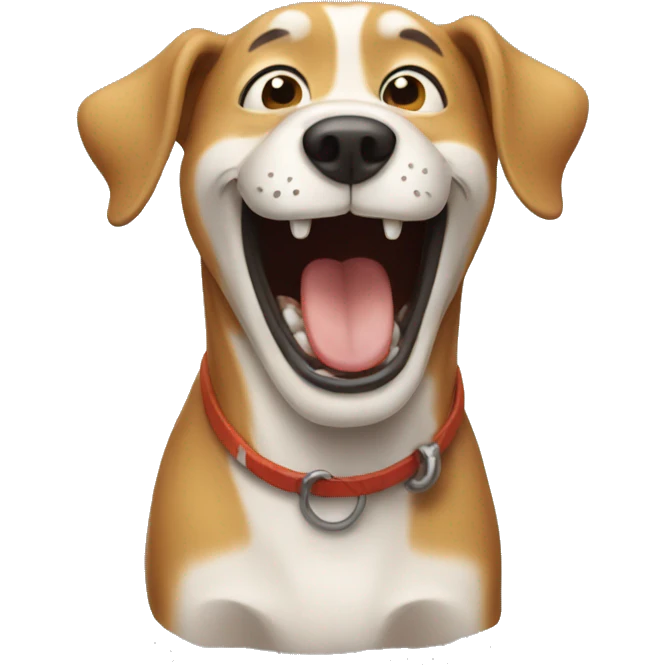 Dog laughing emoji