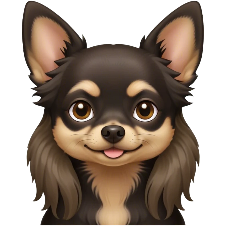 Black Chihuahua long hair emoji