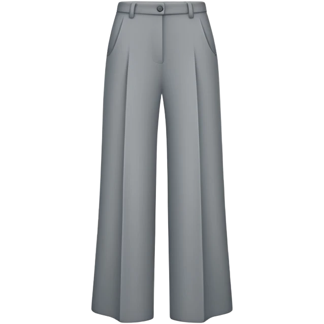 only gray wide leg pants, flat product photography, plain garment item isolated on white, no human elements, no limbs, just the pants emoji