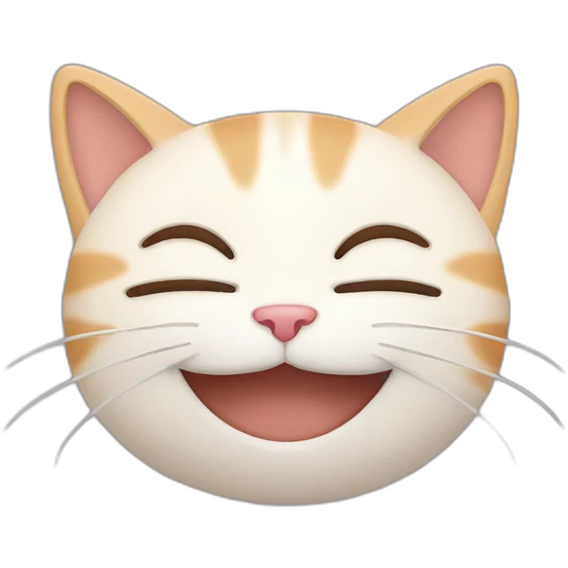 Cat smiling while closing eyes emoji