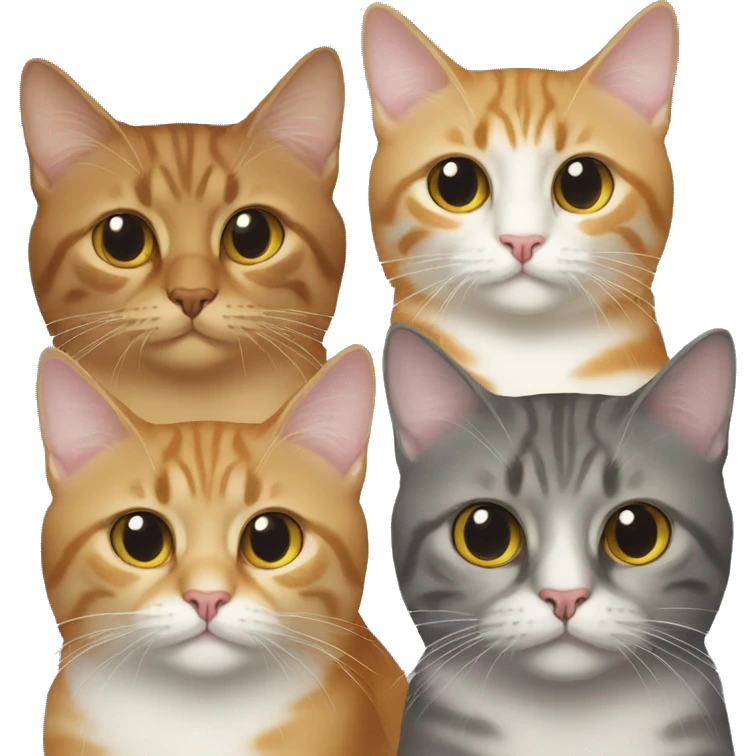 four cats looking really cool emoji