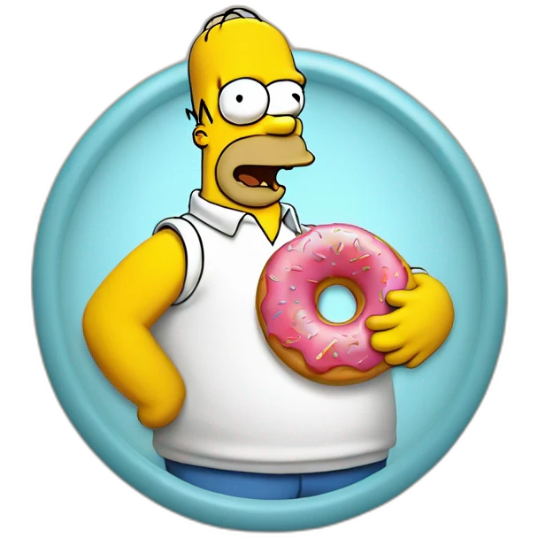 Homer simpson whit a donut emoji