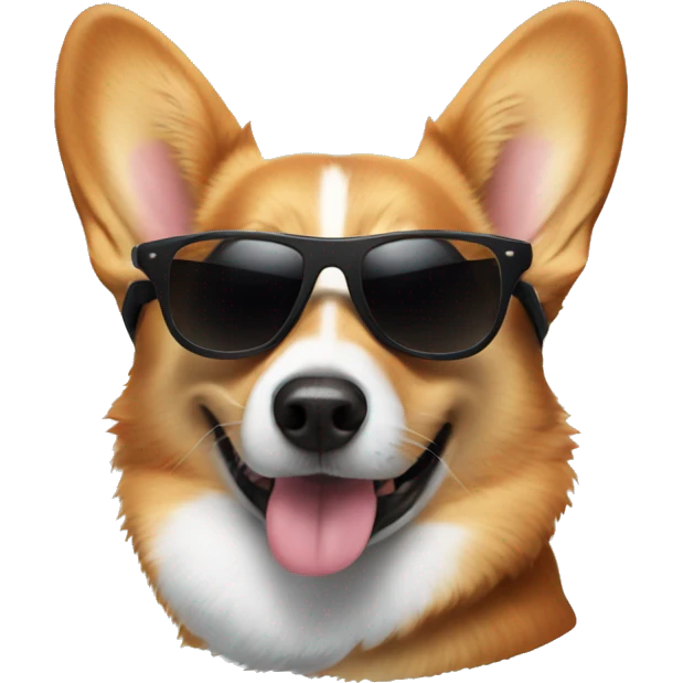 Corgi wearing sunglasses emoji