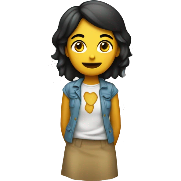 Chica con el dedo señalando que no emoji